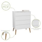 Cômoda 4 Gavetas 100% Mdf Dolce Branco