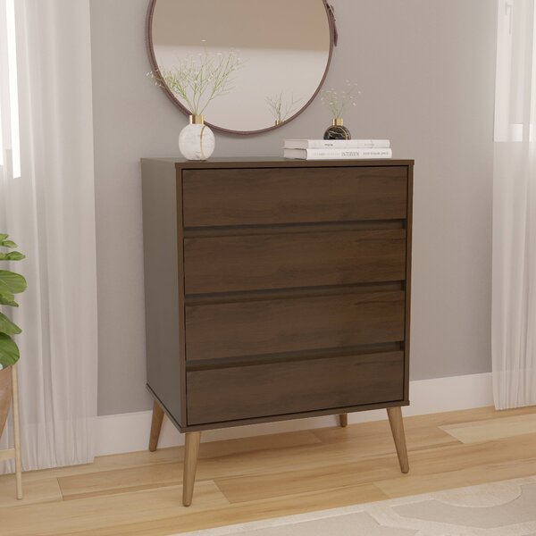 Cômoda 4 Gavetas 100% Mdf Dolce Jacarandá Madeirado