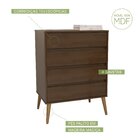 Cômoda 4 Gavetas 100% Mdf Dolce Jacarandá Madeirado