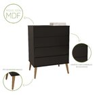 Cômoda 4 Gavetas 100% Mdf Dolce Preto Fosco