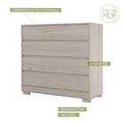 Cômoda 4 Gavetas 100% Mdf Moana Vanilla