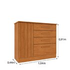Cômoda 4 Gavetas 104cm Ripada Nova York Cinamomo/cinamomo