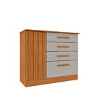 Cômoda 4 Gavetas 104cm Ripada Nova York Cinamomo/off White