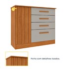 Cômoda 4 Gavetas 104cm Ripada Nova York Cinamomo/off White