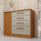 Cômoda 4 Gavetas 104cm Ripada Nova York Cinamomo/off White