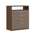 Cômoda 4 Gavetas 1 Nicho  Nogueira/fendi