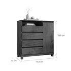 Cômoda 4 Gavetas 1 Porta 1 Nicho Dracena  Cedro/off White