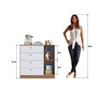 Cômoda 4 Gavetas 1 Porta Aconchego  Nogal/branco