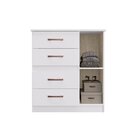 Cômoda 4 Gavetas 1 Porta Caribe 508 Espresso Móveis Branco