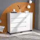 Cômoda 4 Gavetas 1 Porta Coimbra Branco