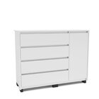 Cômoda 4 Gavetas 1 Porta Coimbra Branco