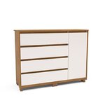 Cômoda 4 Gavetas 1 Porta Coimbra Freijó/off White