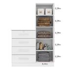 Cômoda 4 Gavetas 1 Porta Com Espelho Elise Plus Branco Fosco