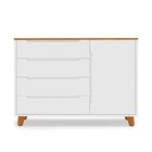 Cômoda 4 Gavetas 1 Porta Com Tampo Em Madeira Maciça Baby Tub