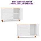 Cômoda 4 Gavetas 1 Porta Com Tampo Em Madeira Maciça Baby Tub