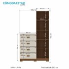 Cômoda 4 Gavetas 1 Porta Estilo Com Espelho E Pés Jatobá/areia