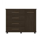 Cômoda 4 Gavetas 1 Porta Flora Demóbile Ébano