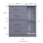 Cômoda 4 Gavetas 1 Porta Luíza Multimóveis Cr4157 Nogueira