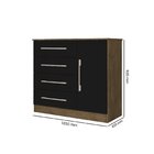 Cômoda 4 Gavetas 1 Porta Malibu New Jequitibá/preto