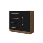 Cômoda 4 Gavetas 1 Porta Malibu New Jequitibá/preto