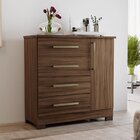 Cômoda 4 Gavetas 1 Porta Nt 5185 Notável Móveis Nogal Trend