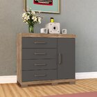 Cômoda 4 Gavetas 1 Porta Plus 1.4 Com Pés Atacama/grafite