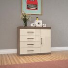 Cômoda 4 Gavetas 1 Porta Plus 1.4 Santos Andirá Castanha/off