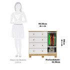 Cômoda 4 Gavetas 1 Porta Uli New Móveis Peroba