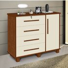 Cômoda 4 Gavetas 1 Portas Lisboa Carmolar Canela/off White