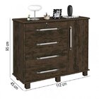 Cômoda 4 Gavetas 1 Portas Lisboa Carmolar Nogal