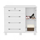 Cômoda 4 Gavetas 1 Portas Lisboa Quarto Branco