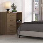 Cômoda 4 Gavetas 2 Nichos  Nogueira