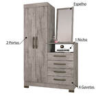 Cômoda 4 Gavetas 2 Porta E Espelho Notável - Nude