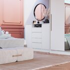 Cômoda 4 Gavetas 2 Portas 1 Nicho Nobre  Branco