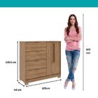 Cômoda 4 Gavetas 2 Portas Carraro Freijó