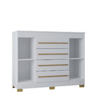 Cômoda 4 Gavetas 2 Portas Com Pés Valência Poquema