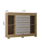 Cômoda 4 Gavetas 2 Portas Com Pés Valência Poquema