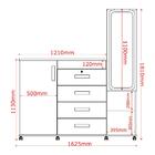 Cômoda 4 Gavetas 2 Portas E Espelho Copacabana Amêndoa