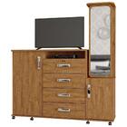 Cômoda 4 Gavetas 2 Portas E Espelho Copacabana Amêndoa