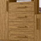 Cômoda 4 Gavetas 2 Portas E Espelho Copacabana Amêndoa