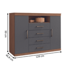 Comôda 4 Gavetas 2 Portas Londres Jatobá Grafite