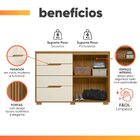 Cômoda 4 Gavetas 2 Portas Ripado Texas Moval