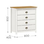 Comoda 4 Gavetas 80 X 85cm Topazio Finestra Branco/freijo