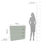 Cômoda 4 Gavetas 83,8cm X 90cm Porto Branco/verde