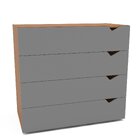 Cômoda 4 Gavetas 83,8cm X 90cm Porto Freijó/cinza