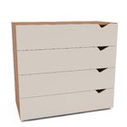 Cômoda 4 Gavetas 83,8cm X 90cm Porto Freijó/creme