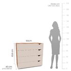 Cômoda 4 Gavetas 83,8cm X 90cm Porto Freijó/creme