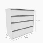 Cômoda 4 Gavetas 90cm Branco
