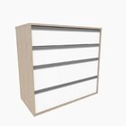 Cômoda 4 Gavetas 90cm Noce/branco