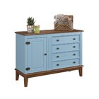 Cômoda 4 Gavetas + 1 Porta Azul Claro